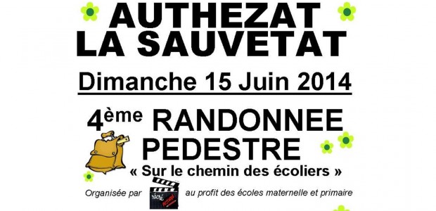 L’association Récré‘Action organise sa 4ème randonnée pédestre SUR LE CHEMIN DES ECOLIERS, dimanche 15 juin.
Les départs s’échelonneront de 8h30 à 15h, suivant le parcours retenu (4-7-14-22 ou 28 km) depuis l’école maternelle d’Authezat.
>>>Voir l’affiche
 
>>>plus de renseignements à la page 17 du calendrier des randonnées pédestres Auvergne 2014
http://www.ufolep-auvergne.org/
http://www.ufolep63.org/
 
 
 
Partagez