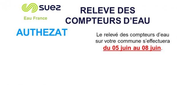 Du 05 au 08 juin les compteurs d’eau seront relevés >>>consultez l’affiche d’annonce et la procédure en cas d’absence
Partagez