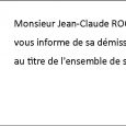 Monsieur Jean-Claude ROCHE informe la population qu’il a remis sa démission au titre de ses fonctions de Maire, de conseiller municipal de la commune, ainsi que de ses fonctions de […]