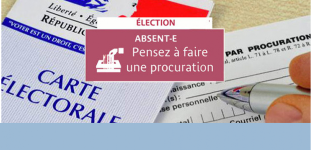 Un électeur peut donner procuration s’il ne peut se rendre au bureau de vote le jour de l’élection =>  https://www.service-public.fr/particuliers/vosdroits/F1604#0_0
Partagez