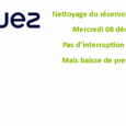 Dans le cadre de la politique de suivi de la qualité de l’eau mise en distribution, les services de Suez Environnement procéderont, au lavage du réservoir d’eau du Bourg d’Authezat […]