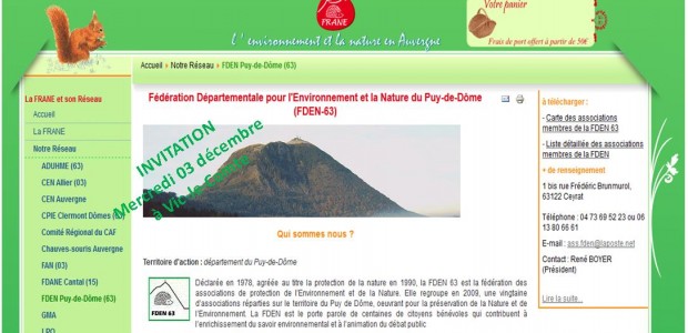 Mercredi 03 décembre 2014 à 14h30, la Frane (Fédération de la Région Auvergne pour la Nature et l’Environnement) accueille le public à Vic-le-Comte, dans la Halle du Jeu de Paume, […]