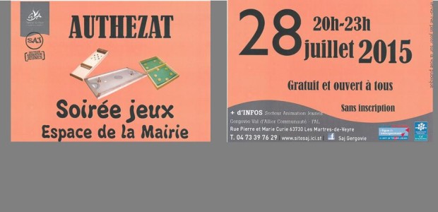 Le Secteur Animation Jeunes de la Communauté de communes propose et organise une soirée jeux, mardi 28 juillet de 20h à 23h. Cette animation gratuite et sans inscription est ouverte […]