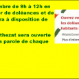 Samedi 08 décembre, en Mairie de 9h00 à 12h C’est ainsi que Monsieur le Maire et les élus qui le souhaiteront, vous invitent à transcrire vos doléances et à rencontrer […]