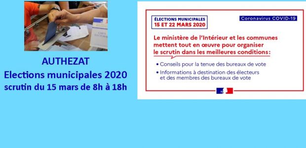 >>> Accès ici aux résultats => https://elections.interieur.gouv.fr/municipales-2020/   SCRUTIN DU 15 MARS 2020 => Les mesures sanitaires sont mises en place à Authezat Pour le moment, la bonne tenue des […]